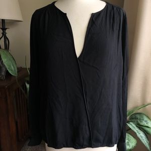 Trouve Suplice black blouse with zip sleeve